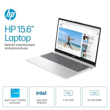 HP 15.6 Inch Touchscreen Business Laptop, Intel 13th i3-1315U(Up to 4.5GHz), 32GB RAM, 1TB SSD, 8H Battery Life, Fast Charge, Wi-Fi 6, Bluetooth 5.3, HD Camera, Windows 11 Pro, Accessories - Image 4