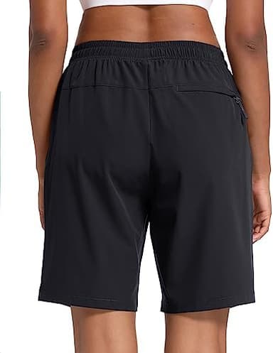 MAGCOMSEN Women's Hiking Shorts Lightweight Quick Dry 8" Golf Shorts Water Resistant with 3 Zipper Pockets - Image 4