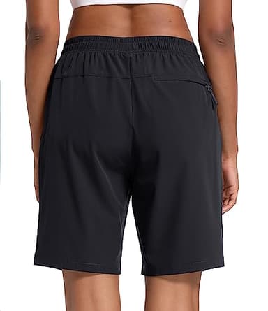 MAGCOMSEN Hiking Shorts Women with 3 Pockets 8 Inch Inseam Lightweight Quick Drying Golf Shorts Black XL - Image 2