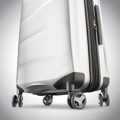 Samsonite Octiv Pro 3-Piece Hardside Lightweight (21/24/28) Front Pocket Carry-On Pro, Medium & Large-Checked Luggage Set, Expandable, Four Spinner Wheels, Adjustable Handle, TSA Lock – Silver - Image 3