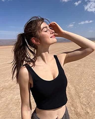 OQQ Women's 3 Piece Tank Tops Ribbed Seamless Workout Exercise Shirts 2025 Summer Basic Camis Black Coral White - Image 2