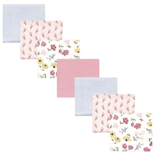Hudson Baby Unisex Baby Cotton Flannel Receiving Blankets Bundle, Soft Painted Floral, One Size - Image 1