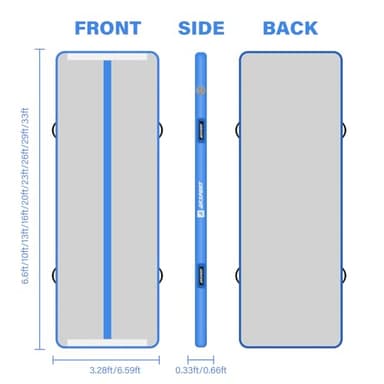 AKSPORT Inflatable Gymnatsics Mat Tumble Track 10ft 13ft 16ft 20ft 23ft Air Tumbling Mat with Air Pump for Home Use/Training/Cheerleading/Yoga - Image 2