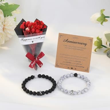 MAIBAOTA Anniversary Romantic Gifts for Men Women, Matching Couple Bracelets for Boyfriend Girlfriend Husband Wife, Wedding Ideas for Him Her - Image 3