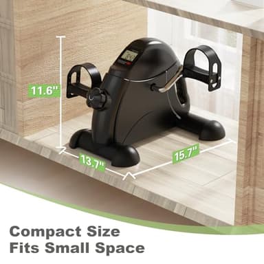 FEIERDUN Mini Exercise Bike, Under Desk Bike Pedal Exerciser for Arm/Leg Exercise, Adjustable Magnetic Resistance Desk Cycle with LCD Screen Display for Home/Office Workout - Image 7