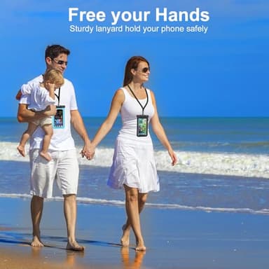 Famoby Up to 8.3" 5 Pack Multicolor Universal Waterproof Phone Pouch, Phone Waterproof Case Dry Bag,Protection Level: IP68,Outdoor Sports for Apple iPhone,Samsung,and More,Black,Blue,Pink,Orange,Green - Image 6