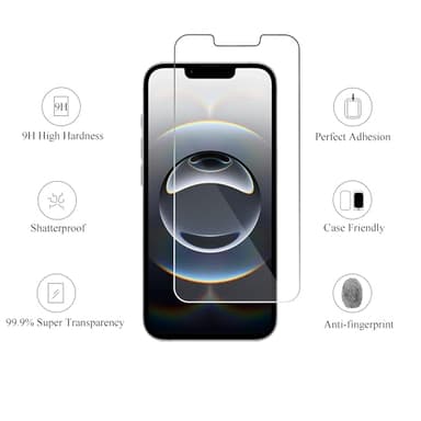 Ailun Screen Protector for iPhone 16e / iPhone 14 / iPhone 13 / iPhone 13 Pro [6.1 Inch] Display 3 Pack Tempered Glass, Case Friendly [Not for iPhone 16 6.1 Inch] - Image 2
