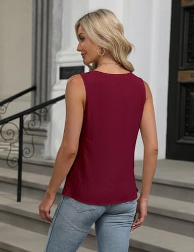 Blooming Jelly Womens Summer Tank Top Sleeveless Business Casual Outfits Spring Dressy Work Shirts 2025 M, Berry Red - Image 4