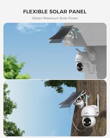 Hiseeu Solar Camera Wireless Outdoor, Home Security Camera System, 2.4G & 5G WiFi, Solar-Powered 4MP 4 Cam-Kit, Color Night Vision, 360° View, Pan & Tilt, 1TB HDD Local Recording, No Subscription - Image 6