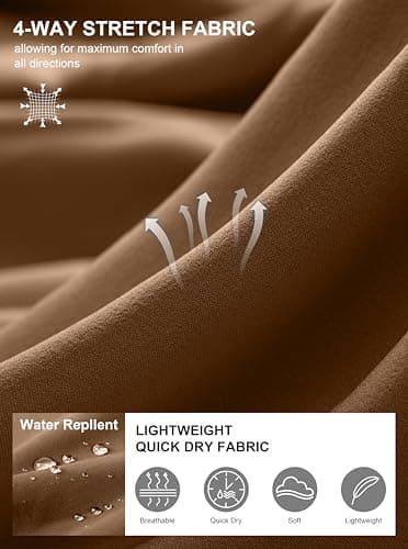 G Gradual Men's Casual Shorts 7" Lightweight Golf Shorts for Men Stretch with 3 Pockets Quick Dry Breathable Work Shorts Brown - Image 4