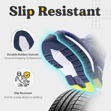 FitVille Wide Walking Shoes for Men Wide Width Sneakers for Flat Feet Arch Fit Heel Pain Relief - Rebound Core (12 Wide, Majolica Blue) - Image 5