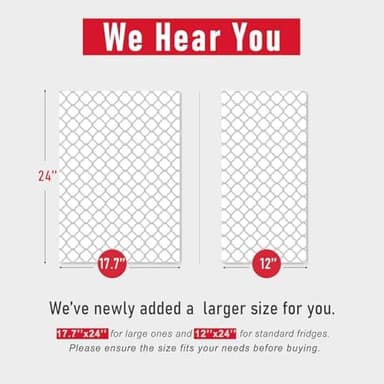 Cooyes Non Slip Refrigerator Liners, 2-in-1 Fridge Mats and Fresh-Keeping Shelf Liners, Absorbs Excess Moisture, BPA-Free, Multiple Sizes for Glass Shelves Kitchen Cabinets Drawers, 6 Pack, 12" × 24" - Image 6