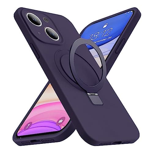 SKYLMW Designed for iPhone 14 Pro Max Case with Magnetic Invisible Stand Compatible with Mag-Safe Military Drop Tested Shockproof Silicone Phone Cases for Women Men 6.7'', Purple - Image 1