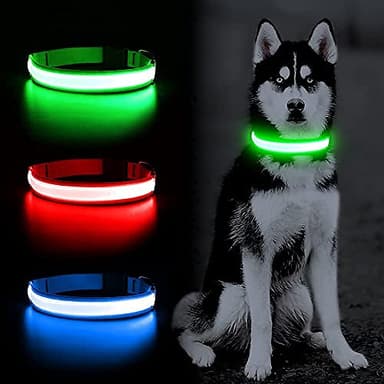 LED Dog Collar - Light Up, Waterproof, Adjustable Flashing, Rechargeable Visibility & Safety for Dogs (Green, Large) - Image 8