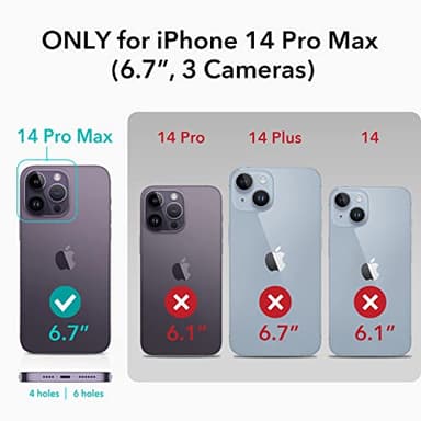 ESR Classic Hybrid Magnetic Case with HaloLock, Compatible with MagSafe Wireless Charging for iPhone 14 Pro Max Case, Shockproof Military Standard Protection, Scratch-Resistant Back, Clear Black - Image 2