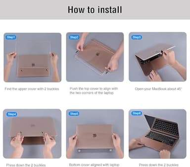 EooCoo Hard Case Compatible with MacBook Air 13.3 inch M1 Chip 2021-2018 with Retina Display, Air 13.3 inch Plastic Protective Case + Transparant Keyboard Cover + Screen Protector, Crystal Clear - Image 9
