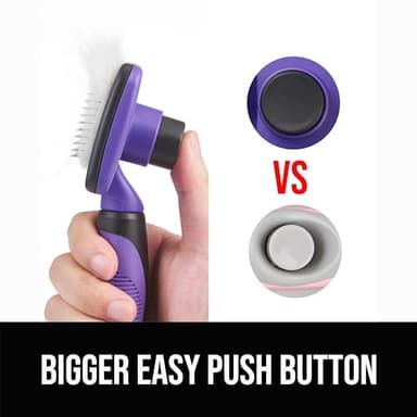 OEFEO Self Cleaning Slicker Brush for Dogs& Cats, Skin Friendly Grooming Brush for Shedding Long&Short Haired Dogs& Cats, Deshedding Pet Supplies Accessories, Purple - Image 7