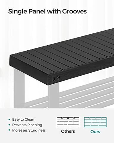 SONGMICS Shoe Rack Bench, 3-Tier Bamboo Shoe Storage Organizer, Entryway Bench, Holds Up to 286 lb, 11.3 x 27.6 x 17.8 Inches, for Entryway Bathroom Bedroom, Ink Black ULBS04H - Image 4