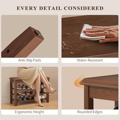 IUNVR Shoe Rack for Front Door Entrance, Solid Wood Shoe Bench for Closet, Holds Up to 550lbs, Shoe Rack Bench for Entryway, Mudroom, Hallway - Image 7
