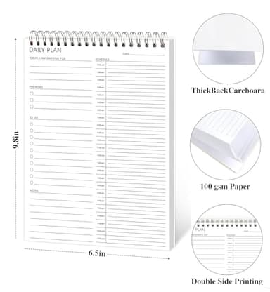 24 Hour Daily Planner - To Do List for Work & Personal Life, Productivity Everyday Planner, Daily Schedule, 6.5 x 9.8 - Image 3