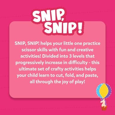 Skillmatics Scissor Skills Activity Book - Snip Snip, 25 Fun Cutting & Creative Activities for Preschoolers, 2 Child-Safe Scissors, Fine Motor Skills, Felt Craft Kit, Gifts for Kids Ages 3, 4, 5, 6, 7 - Image 8