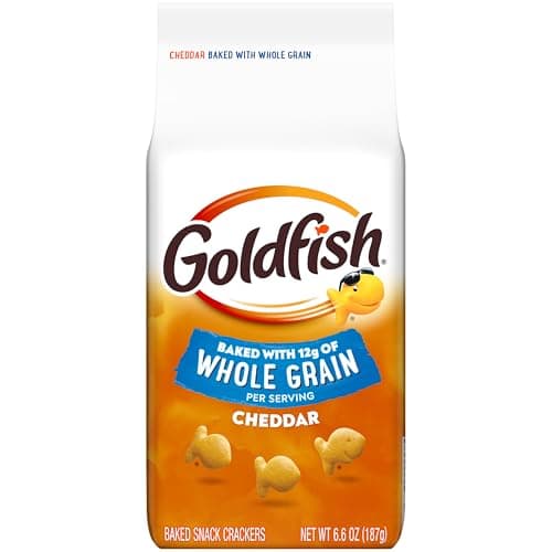 Goldfish Baked with Whole Grain Cheddar Cheese Crackers, 6.6 Oz Bag - Image 1