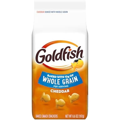 Goldfish Baked with Whole Grain Cheddar Cheese Crackers, 6.6 Oz Bag - Image 1
