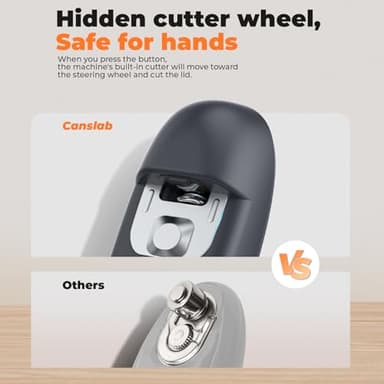 Canslab Ultrablde SE - USB Rechargeable Electric Can Opener for Kitchen for Seniors with Arthritis- Cordless Battery Powered Automatic, Side Cut, Smooth Edge, Handsfree, for Small or Large Cans, Grey - Image 4