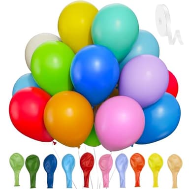 GYIPFIPA 100 Pack Balloons Assorted Color 12 Inches Rainbow Latex Balloons, 10 Bright Color Balloon Arch Kit, for Birthday Baby Shower Wedding Party Decorations - Image 1