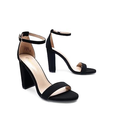 DREAM PAIRS Women's Hi-Chunk High Heel Pump Sandals,Size 7,Black/Nubuck,HI-CHUNK - Image 3