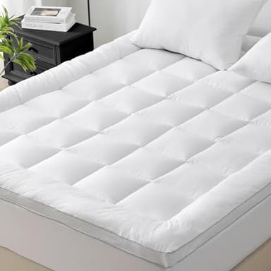 UNILIBRA Twin Size Mattress Pad Pillow Top Mattress Cover Padded with Down Alternative Filling Quilted Fitted Mattress Protector Streches up 8-19" Deep Pocket Cooling Mattress Topper - Image 1