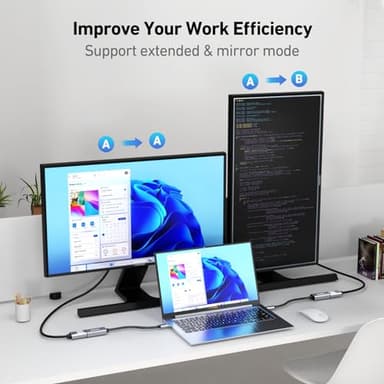 BENFEI USB C to HDMI Adapter 4K@60Hz, USB Type-C to HDMI Adapter [Thunderbolt 3/4/5 Compatible] with iPhone 15 Pro/Max, MacBook Pro/Air 2023, iPad Pro, iMac, S23, XPS 17, Surface Book - Image 3