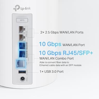 TP-Link Deco BE95 Quad-Band WiFi 7 BE33000 Whole Home Mesh System - 16-Stream, 2 x 10G + 2 x 2.5G Ports Wired Backhaul, 12 x High-Gain Antennas, VPN, AI-Roaming, 4x4 MU-MIMO, HomeShield (3-Pack) - Image 10