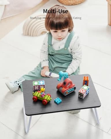 FISYOD Foldable Lap Desk, Laptop Bed Desk, Portable Bed Table, Laptop Stand for Bed & Couch, Lightweight & Mini - Black - Image 2