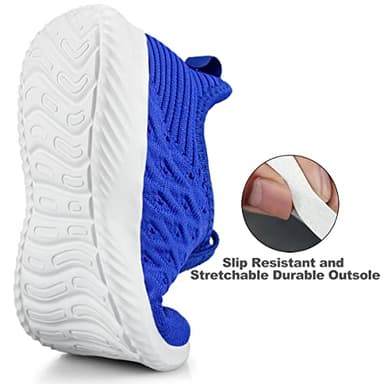 Feethit Womens Slip On Walking Shoes Non Slip Running Shoes Breathable Workout Shoes Lightweight Gym Sneakers Royal Blue Size 10 - Image 3