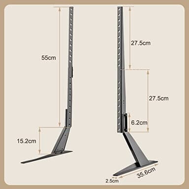 Universal TV Stand, Metal TV Legs for 20-65 inch LCD/LED/OLED/Plasma Flat&Curved Screen TV Height Adjustment with VESA 75x75mm to 800x500mm Max ML1760 - Image 8