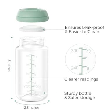 Momcozy Natural Baby Bottle, Wide-Neck, BPA Free Breast Milk Container, Storage Collection Bottle for Fridge & Milk Cooler, Breastfeeding Essential, 10 oz, 4 pcs - Image 6
