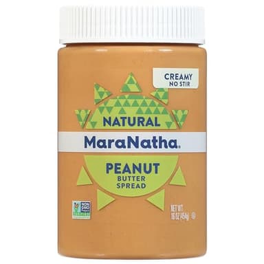 MaraNatha Natural Creamy Peanut Butter Spread, No Stir, 16 Ounce Jar - Image 1