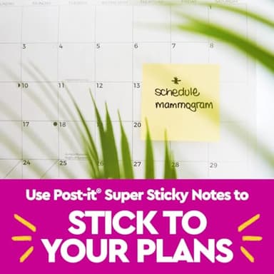 Post-it 100% Recycled Paper Super Sticky Notes, 2X The Sticking Power, 4x6 in, Lined, 4 Pads/Pack, 45 Sheets/Pad, Canary Yellow (4621R-4SSCY) - Image 5