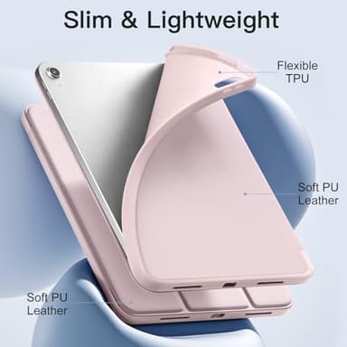 Akkerds Compatible with iPad (A16) 11th Generation Case 11 Inch 2025, for iPad 10th Generation Case 10.9 Inch 2022 with Pencil Holder, Slim Trifold Stand Protective Cover with Soft TPU Back, Pink - Image 5