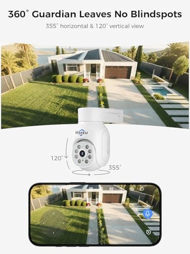 Hiseeu 5MP Wireless PTZ Security Camera System, Indoor Outdoor IP66 Waterproof WiFi Camera, 4K 10CH NVR, 2-Way Audio, Motion Detection Alarm, 24/7 Surveillance, 1TB Hard Drive (Plug-in Power Supply) - Image 5