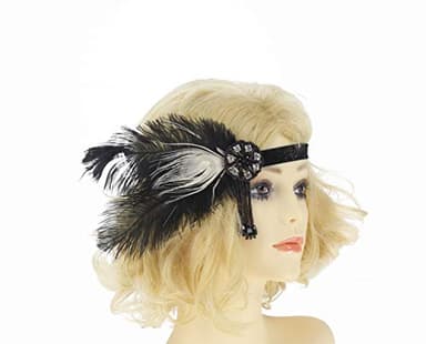 Women 1920s Vintage Flapper Fringe Beaded Gatsby Party Dress With 20s Accessories Set (XXL, Gold Red) - Image 6