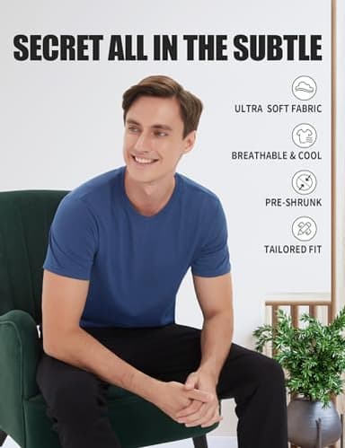 Pioneer Camp Mens Bamboo Viscose T Shirt Ultra Soft White Plain Tshirts for Men Cooling Crew Neck Casual Basic Tee Shirt - Image 2