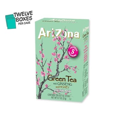 AriZona Green Tea with Ginseng and Honey - On-the-Go Powdered Drink Mix, 0.07oz 120 Count - 10ct Boxes (Pack of 12) - Image 3