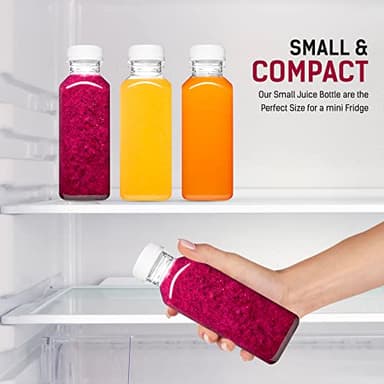 Norcalway 6pcs 12oz Plastic Juice Bottles with Caps, Reusable Juicing Bottles, Clear Drink Containers with Lids for Juicing, Smoothie and Other Beverages - Image 4