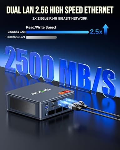 GMKtec Mini Gaming PC AMD Ryzen 7 7840HS 1TB PCIe4.0 SSD 16GB DDR5 Desktop Computers USB4.0, Dual NIC LAN 2.5Gbps/ HDMI, DP/USB-C4.0, WiFi 6E, BT 5.2 Nucbox K6 - Image 8
