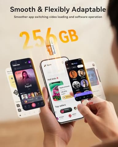 KOOTION Micro SD Card 256GB U3 TF Card with Adapter, V30, A1, Full HD, 4K UHD, UHS-I microSDXC Flash Memory Card for Smartphone - Image 4