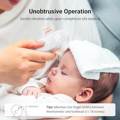 iHealth No-Touch Forehead Thermometer for Adults, Kids, Babies - 1s Fast Accurate, 3 Ultra-Sensitive Sensors, Quiet Vibration Feedback, Digital Large LED Digits, Easy to Use for Home & Nurses, PT3 - Image 4