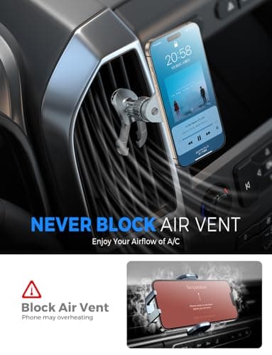 eSamcore Fits MagSafe Car Mount [2 Pack], Magnetic Phone Holder for Car Vent Strong N52 Magnets Air Vent Cell Phone Holder Clip for iPhone 17/16/15/14/13/ Pro Max - Image 7