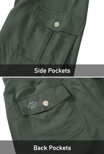 MoFiz Womens Capris with Pockets Loose Fit Casual Capri Pants Dressy Lightweight Ladies Baggy Cargo Pants for Hiking Army Green 4XL - Image 7